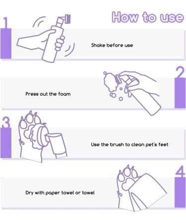 Nobleza Dry Foam Shampoo for Dogs Cats & Rabbits - Lavender 250ml | Ideal After Walks & Before Bed for Kittens & Puppies - Buy Online on SooperMarket.com
