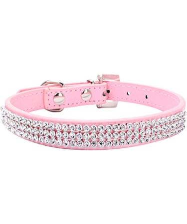 THAIN Rhinestone Dog Cat Collar - Bling Diamond Crown Decoration - Pink - XS (8-10) - Small Medium Large Dogs - Buy Online on SooperMarket.com