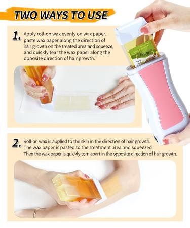 Rose & Honey Roll On Wax Kit for Sensitive Skin - Hair Removal Waxing Kit for Women and Men - At Home Roller Waxing Kit for Larger Body Areas - Buy Online on SooperMarket.com