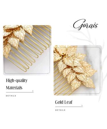 Gorais Leaf Bride Wedding Hair Comb - Bridal Hair Piece for Women and Girls in A-Gold - Buy Online on SooperMarket.com