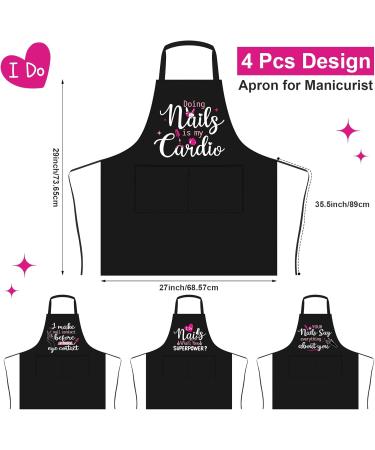 Shop Mepase 4-Piece Nail Tech Apron Set | Funny Quotes & Pockets for Manicurists | Ideal Nail Art Supplies for Salons - Buy Online on SooperMarket.com