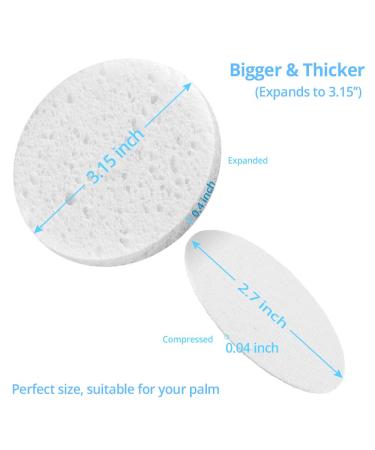 20 Count Natural Facial Cleansing Sponges for Professional Makeup Removal and Spa Facials - Reusable Cellulose Soft Cosmetic Sponges for Exfoliation and Skin Massage - Buy Online on SooperMarket.com