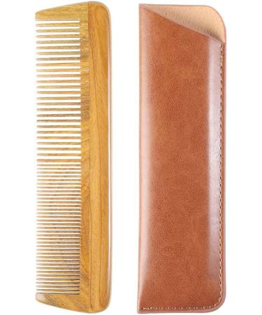 Onedor Handmade 100% Natural Green Sandalwood Hair Combs - Anti-Static Sandalwood Scent Natural Hair Detangler Wooden 2 in 1 Comb (Fine with Wide Tooth) - Buy Online on SooperMarket.com