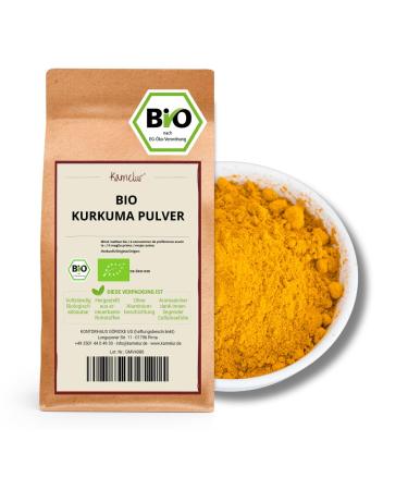 Kamelur Bio turmeric powder - 1kg - curcuma powder bio from controlled organic cultivation - pure turmeric powder without any additives in biodegrading packaging