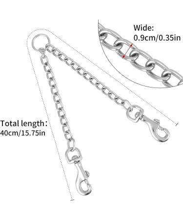 Tiesome Metal Double Dog Leash - 360 Rotation Chew-Proof Dual Leash for Dogs | Ideal for Walking & Training | Durable Two Dog Splitter (2.5mm x 40cm) - Buy Online on SooperMarket.com
