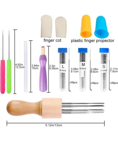 ZMAAGG Felting Needle Set - 43 Pieces with Wood Handles, Awl, and Instruction for DIY Felting - 3 Sizes Included - Buy Online on SooperMarket.com