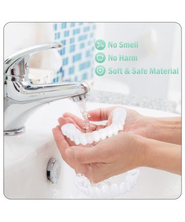 2 PCS Veneers Dentures Socket for Women and Men - Temporary Tooth Repair | Bright White Dental Veneers for Upper and Lower Jaw - Protect & Restore Your Smile - Buy Online on SooperMarket.com