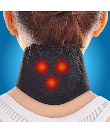Austinstore Magnetic Therapy Cervical Vertebra Support Massager Self Heating Belt Health Care Black
