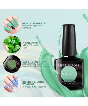 MEET ACROSS 12pcs Gel Nail Polish Set - Winter Series | Shimmer Nail Art Design | UV LED Lamp Kit for Women | Manicure Salon Gifts | 8 ml-0.28FL.OZ - Buy Online on SooperMarket.com