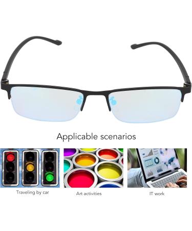 Colored Blindness Glasses Set - Black Frame Case Cloth & Inspection Diagram - International Shipping Available - Buy Online on SooperMarket.com