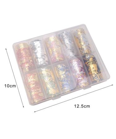 SUMAJU 10 Rolls Gold Silver Nail Foils Mesh Sticker Tape for DIY Nail Art Decorations - Buy Online on SooperMarket.com