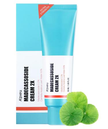 A'PIEU Madecassoside 2X Cream (1.69 fl oz) - for Combination and Blemish-Prone Skin  Helps Soothe Dryness  Sun Damage  Even Dark Spots - Centella Asiatica  Asiaticoside  Asiatic Acid 2X cream 1.69 Fl Oz (Pack of 1)