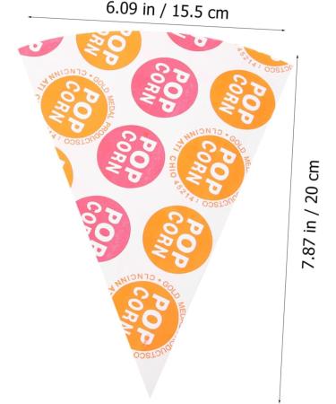 Beavorty 150 Pcs Popcorn Bag Clear Gift Bags Popcorn Cone Bags Goodie Bag Treats for Kids Cone Shaped Treat Bags Wedding Cone Bags Party Child Paper Disposable Biscuit Bag - Buy Online on SooperMarket.com