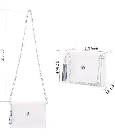 Moetyang Transparent Wallet | Stylish Mini Shoulder Bag for Women | Cute Clutch for Stadium & Fashion | Silver - Buy Online on SooperMarket.com