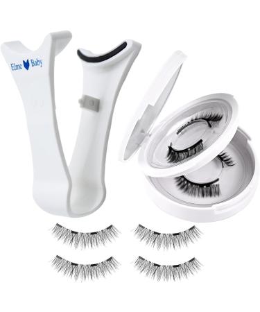 2 Pairs Reusable Magnetic Eyelashes Wispy Sandwich Magnetic Eyelashes without Eyeliner Magnetic Eyelashes Natural Look Magnetic Lashes Kit with Applicator Magnetic Cat Eye Lashes for Beginners - Buy Online on SooperMarket.com