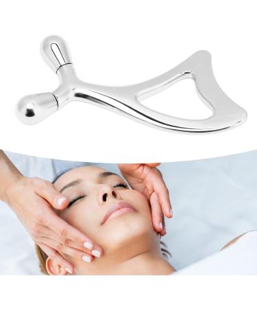 Portable Silver Face Massage Device - Gua Sha Spoon Tail Comfortable Manual Metal Massager for Relaxation & Skincare - Buy Online on SooperMarket.com