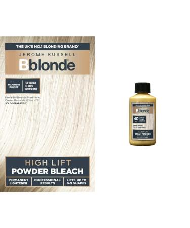 Jerome Russell Bblonde High Lift Powder Bleach & Jerome Russell Bblonde Maximum Lift Cream Peroxide 40 Vol