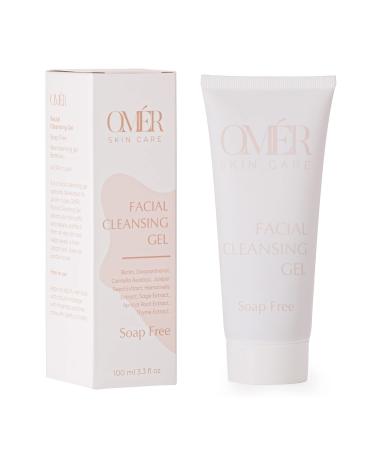 Omer Face Wash Gel Nourishing Facial Skin Care Series 3.3 oz / 100 ml Face Cleansing Gel | Hydrating Acne Preventing Freshening | Facial Cleanser | Skincare & Self Care for Women Travel Size