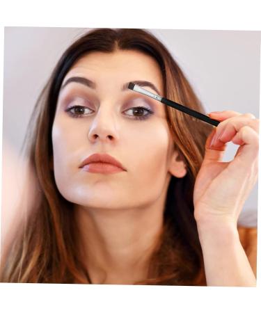 Baluue 12 Pcs Flat Eyebrow Brush Eyeliner Brush Cosmetics Tool Flat Concealer Brush Artificial Fiber Black - Buy Online on SooperMarket.com