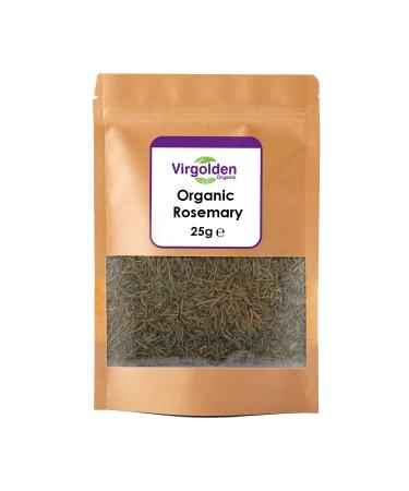 Organic Dried Rosemary 25g by Virgolden Organic -Spice for Cooking and Tea Perfect for Grilling and Cooking Certified Organic