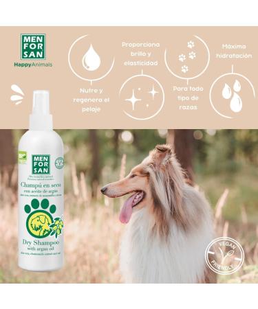 MENFORSAN Argan Oil Dry Shampoo for Dogs - 250ml | Gentle & Effective Dog Grooming Solution | Shop Internationally - Buy Online on SooperMarket.com