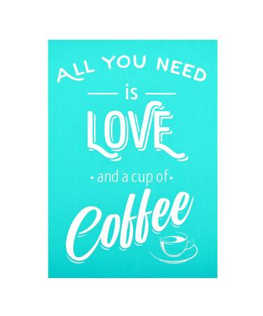 YeulionCraft DIY Self-Adhesive Silk Screen Printing Stencil  Phrase Sign Pattern for DIY Home Decor  T-Shirt  Pillow Fabric  Painting on Wood  Reusable Stencils  Love-Coffee