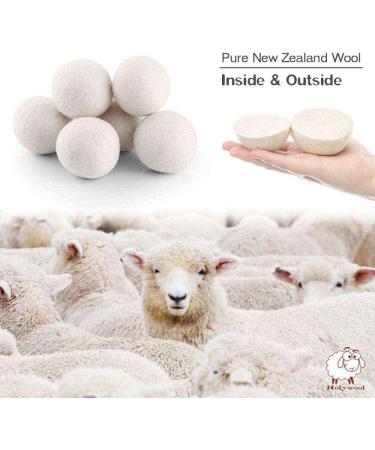 Organic Wool Dryer Balls XL 6-Pack | Natural Reusable Fabric Softener | Eco-Friendly Baby Safe Anti-Static | Chemical Free Energy Saving Laundry Solution - Buy Online on SooperMarket.com