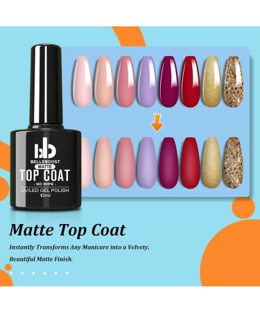 Matte High Gloss Base Coat Top Coat Gel Set - Long Lasting Shine | 3Pcs 10ml/Bottle - Buy Online on SooperMarket.com