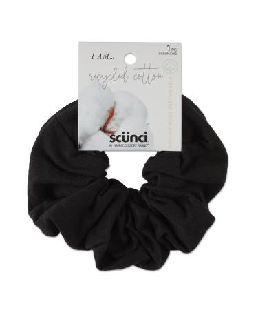 Scunci Planet-Friendly Upcycled JUMBO Scrunchies  Made from Recycled Cotton  Black  1-Piece