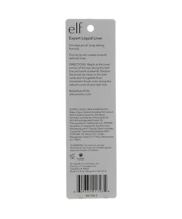 e.l.f. Liquid Eyeliner - High-Pigment Formula with Fine Brush Tip - Midnight 1 Count - Buy Online on SooperMarket.com