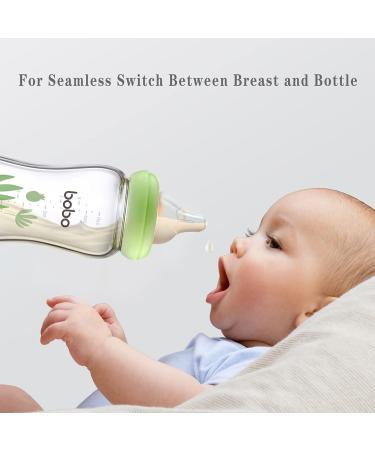 YOHKOH Natural Glass Baby Bottle Gift Set, Anti-Colic, Wide Neck, 8.8oz (Pack of 4) Green - Buy Online on SooperMarket.com
