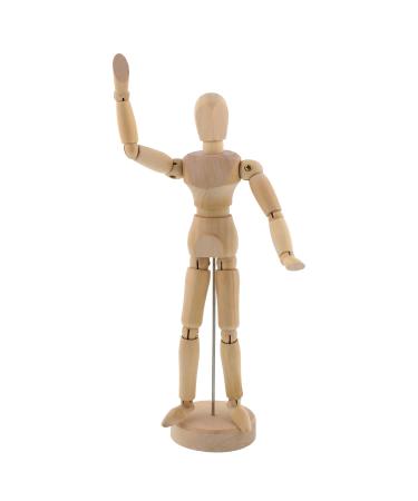 US Art Supply Wood Artist Drawing Manikin Articulated Mannequin with Base and Flexible Body - Perfect for Drawing The Human Figure (5" Male)