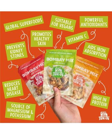 Lime Pickle Superfood Bombay Mix Case of 9 Units | Vegan Healthy Snack | Source of Magnesium - Buy Online on SooperMarket.com