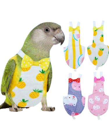 Bonaweite Bird Diaper Flight Suite Liners Protective Parrot Nappy with Waterproof Inner Layer Cute Urine Wet Suit for Macaw African Budgies Parakeet Agapornis Fischeri Cockatiel Medium Watermelon