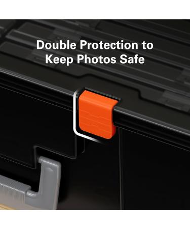 Zarler 4x6 Photo Storage Box | 18 Inner Seed Organizer Cases | Handle & Sticker Labels | Black - Buy Online on SooperMarket.com