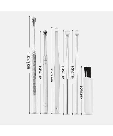Portable Earwax Removal Kit 6 Pc Stainless Steel Ear Pick Earwax Cleaning Tool with A Customized Storage Box/1685 - Buy Online on SooperMarket.com
