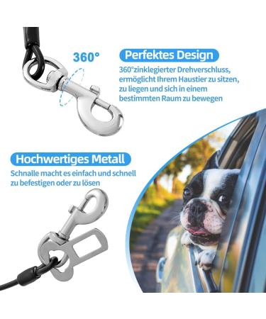Mi Metty Strap Off Dog Car Leash - Bite-Resistant Steel Wire 32 Inch/80 cm Adjustable for All Dogs - Durable Black Design - Buy Online on SooperMarket.com