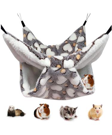 KILLIAN'S Store Small Pet Cage Hammock Hanging Bed 2 Layer Bed Snuggle Bedding Accessories House Toy Playing Sleeping Hide For Hamster Guinea Pig Rat Ferret (Brown)