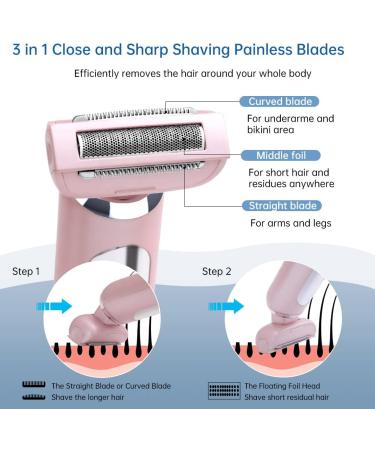 Hatteker Electric Lady Shaver | Waterproof Bikini Trimmer for Women | Rechargeable Wet & Dry Razor for Legs & Underarms - Buy Online on SooperMarket.com