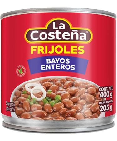 La Costena Bayos Whole Beans 12 x 400g Case/Mexican Cooked Pinto Beans Tinned Bayos Frijoles Canned Beans Wholesale (Pack of 12) - Buy Online on SooperMarket.com