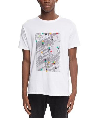 ESPRIT Jersey T-Shirt with Front Print XS White