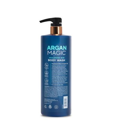 Argan Magic Hyaluronic Acid Body Wash - Hydrating Cleanser with Argan Oil | Paraben & Cruelty Free (32 Fl Oz - Buy Online on SooperMarket.com