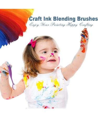 Craft Ink Blending Brush Set - 12Pcs for Paper Crafting, Painting, Drawing, Card Making - Soft Bristles, Color Coded Handles - Buy Online on SooperMarket.com