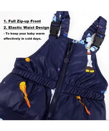 Kids 2-Piece Winter Puffer Jacket and Snow Bib Pants Set | Hooded Down Coat and Snow Pants Outfit | 3-4 Years | Blue - Buy Online on SooperMarket.com