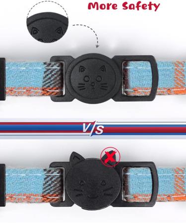 Tagme Cat Collar with Names & Phone Number - Safety Closure & Bell - Haunted Blue - 1 Pack - Buy Online on SooperMarket.com