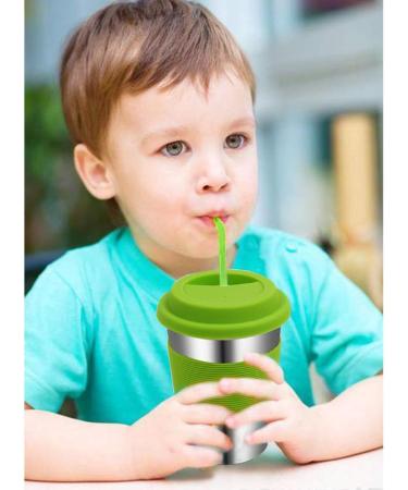 Rommeka 12oz Stainless Steel Kids Cups 5 Pack - Colorful Drinking Tumbler with Silicone Lids and Straws for Toddlers, Children, and Adults - Buy Online on SooperMarket.com