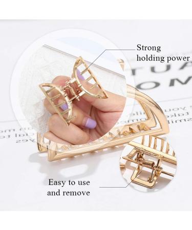 Runmi Gold Metal French Design Hair Clips - Stylish Hair Accessories for Women & Girls - 2pcs International Shipping - Buy Online on SooperMarket.com