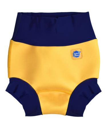 Splash About Baby & Toddler Happy Nappy Reusable Swim Nappy Yellow/Navy 0-3 Months