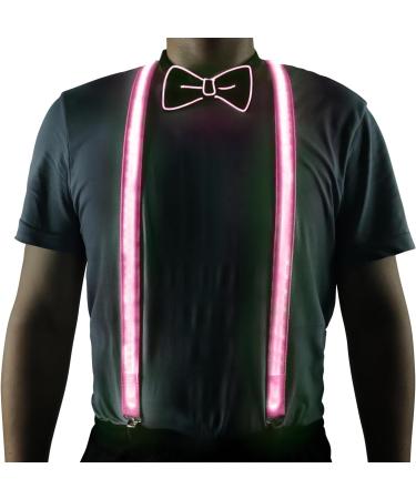 Shop Ausolee Luminous LED Suspenders & Bow Tie Set for Men - Perfect for Music Festivals & Halloween - Purple - Buy Online on SooperMarket.com