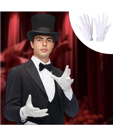 Omjmyy White Gloves - 6 Pairs of Sweatproof Nylon Gloves for Women & Men | Perfect for Skin Care Evening Wear Cosplay & Jewelry Inspection - Buy Online on SooperMarket.com